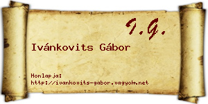 Ivánkovits Gábor névjegykártya