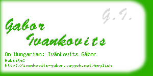 gabor ivankovits business card